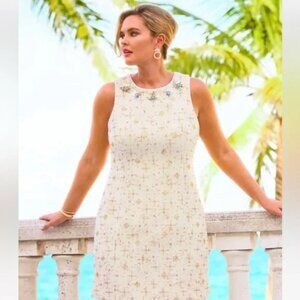 Augustus Beaded Boucle Shift Dress